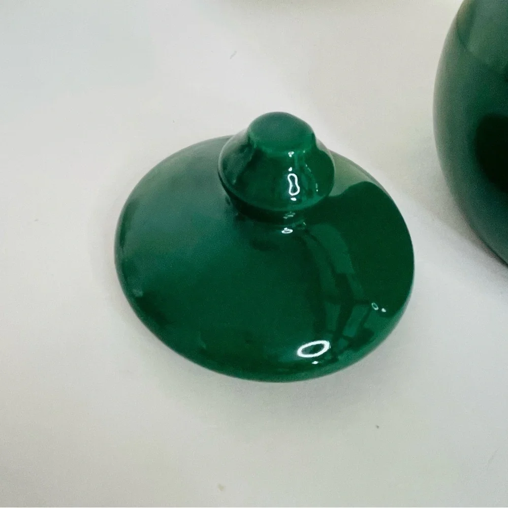 Vintage Royal Haeger Canton Green Jar with Gold Lining